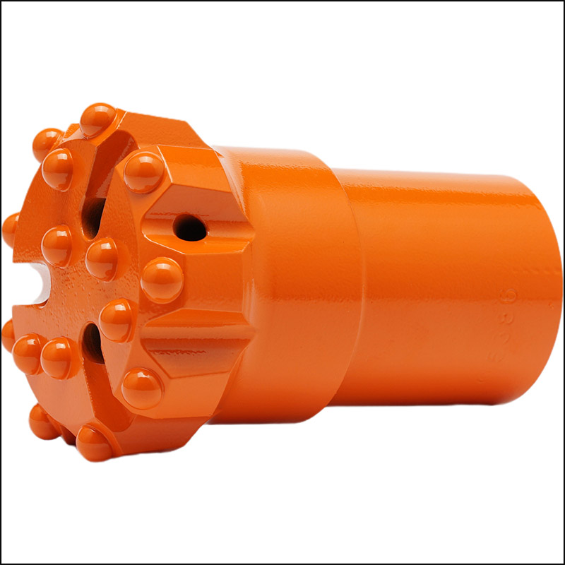 Threaded button drill bit